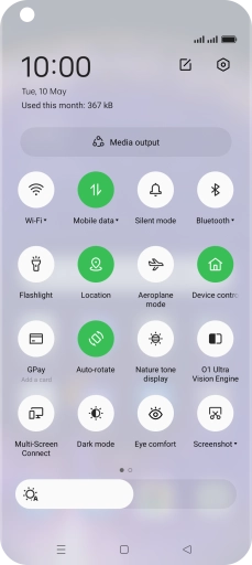 Press the settings icon.