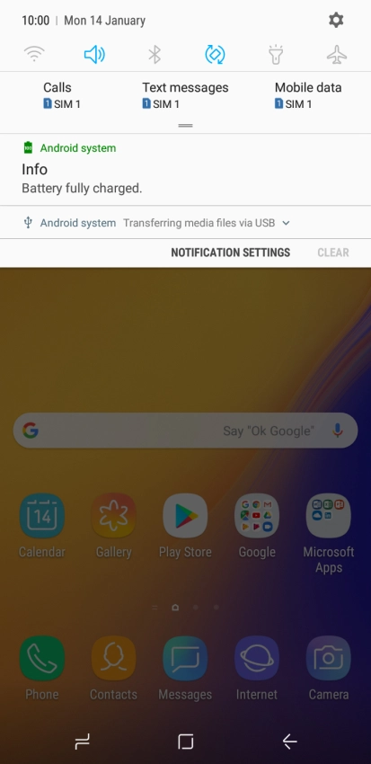 Press the settings icon.