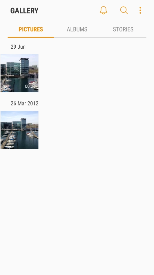 Press and hold the required picture or video clip.