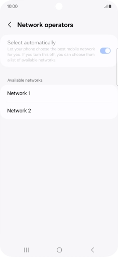 Press the required network.