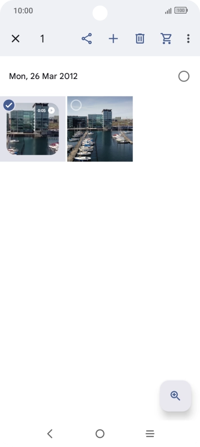 Press the required pictures or videos to add them.