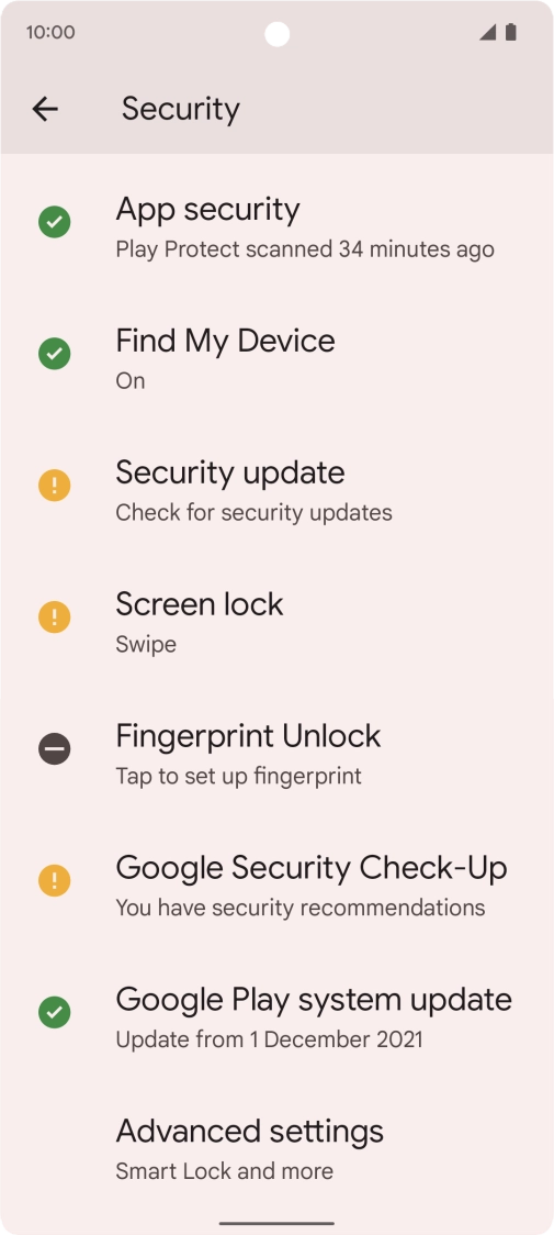 Press Fingerprint Unlock.