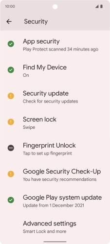 Press Fingerprint Unlock.