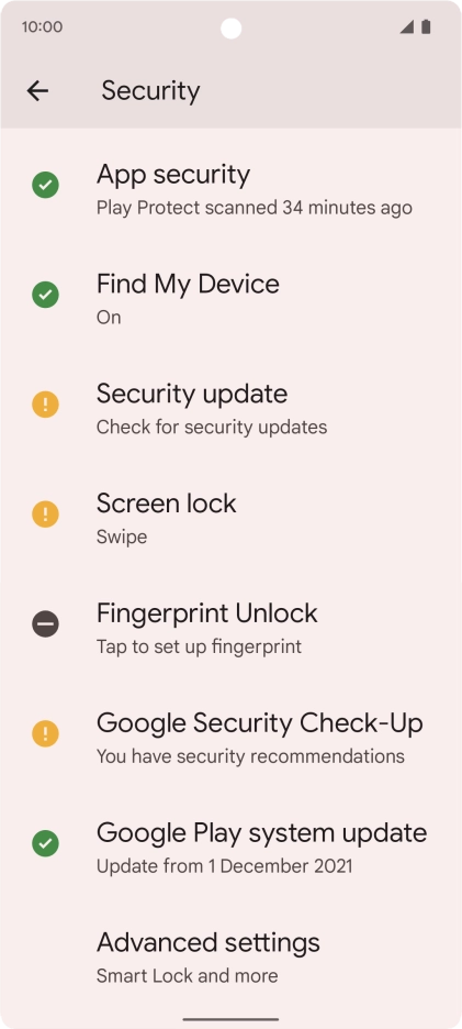 Press Fingerprint Unlock.