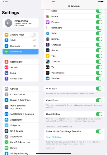 Press the indicator next to 