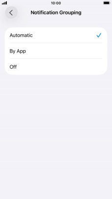 Press the required setting.