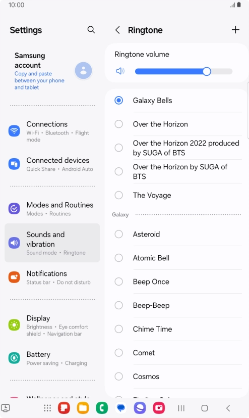 Press the required ring tones to hear them.