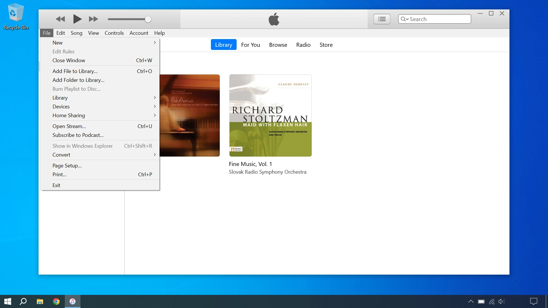 Click Add File to Library... to add one file at a time.