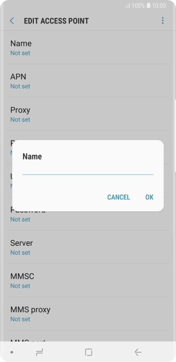 Key in EE Internet and press OK.