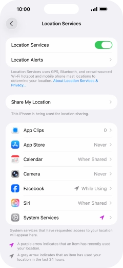 Press the required app.