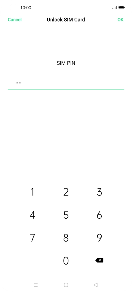 Key in your PIN and press OK. The default PIN is 1111.