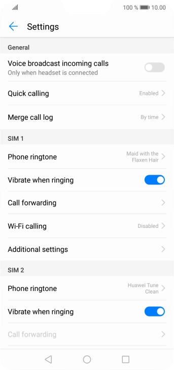 Press Call forwarding.