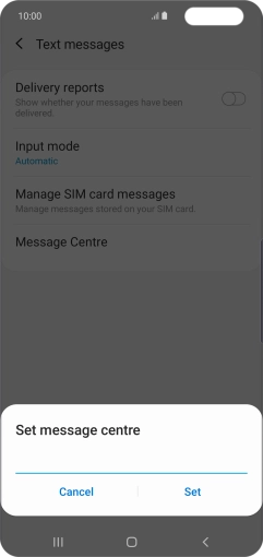 Key in +447958879879 and press Set.