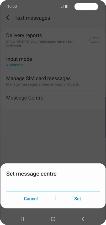 Key in +447958879879 and press Set.