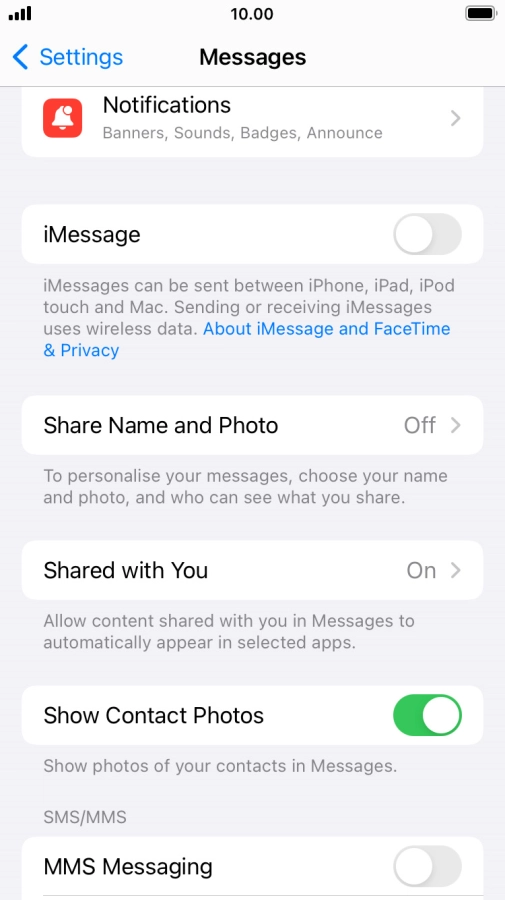 Press the indicator next to 