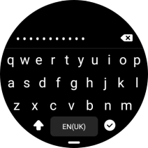 Key in the password for the Wi-Fi network and press the confirm icon.