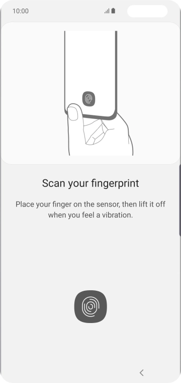 Follow the instructions on the screen to create the phone lock code using your fingerprint.