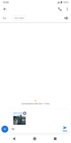 Press the send icon when you've finished your picture message.