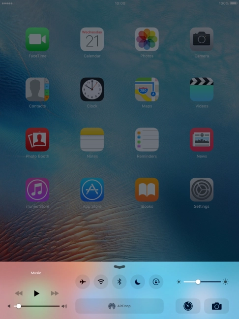 Press the flight mode icon to turn the function on or off.