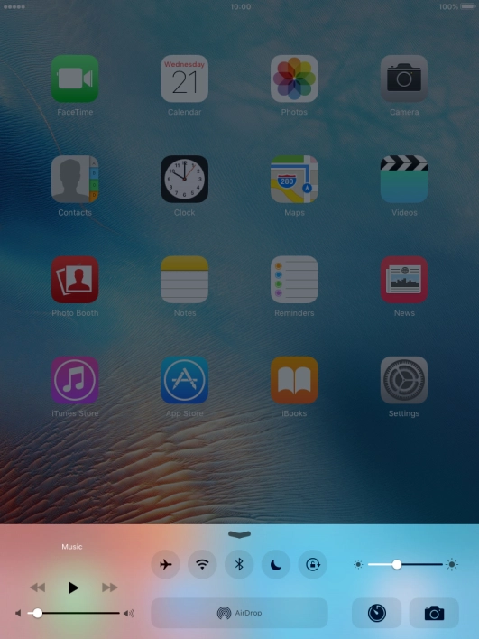 Press the flight mode icon to turn the function on or off.