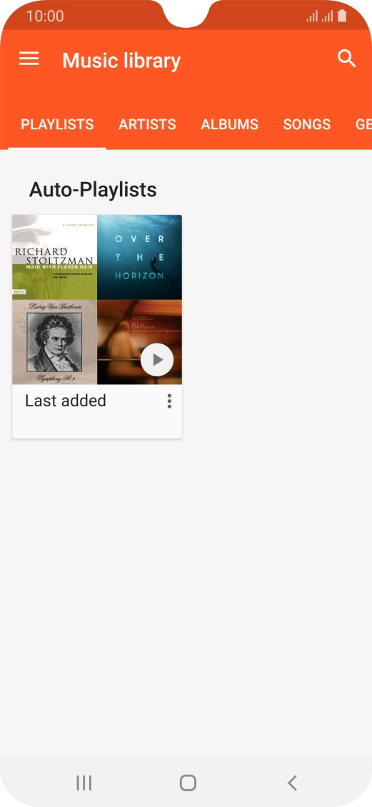 Press the required category and go to the required audio file.