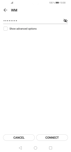 Key in the password for the Wi-Fi network and press CONNECT.