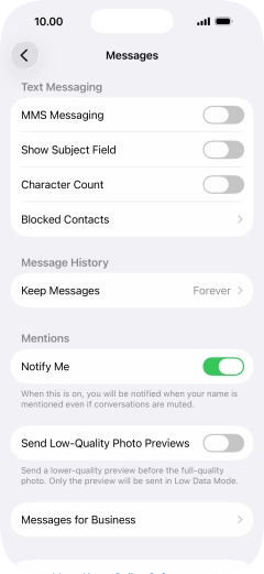 Press the indicator next to 