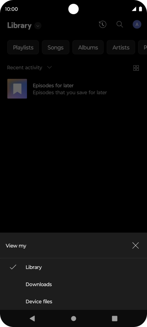 Press the required category and go to the required audio file.