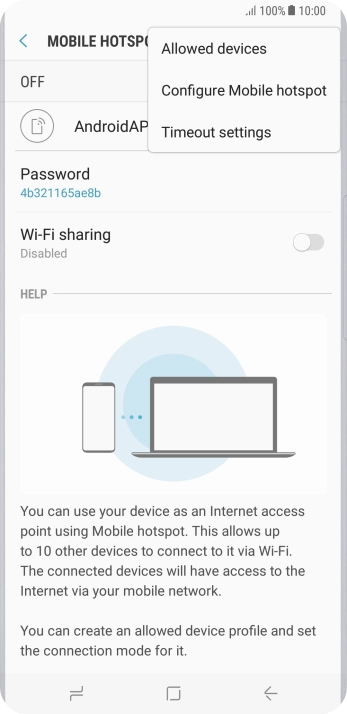 Press Configure Mobile hotspot.