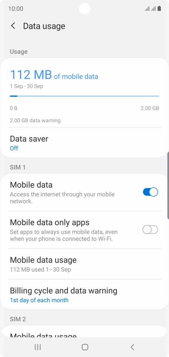 The total data usage is displayed.