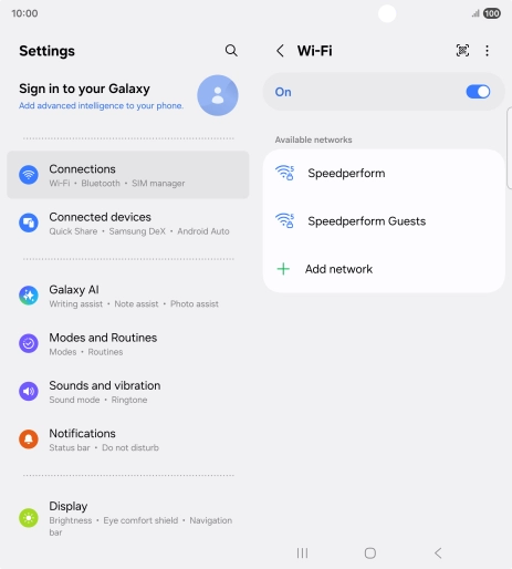 Press the menu icon.