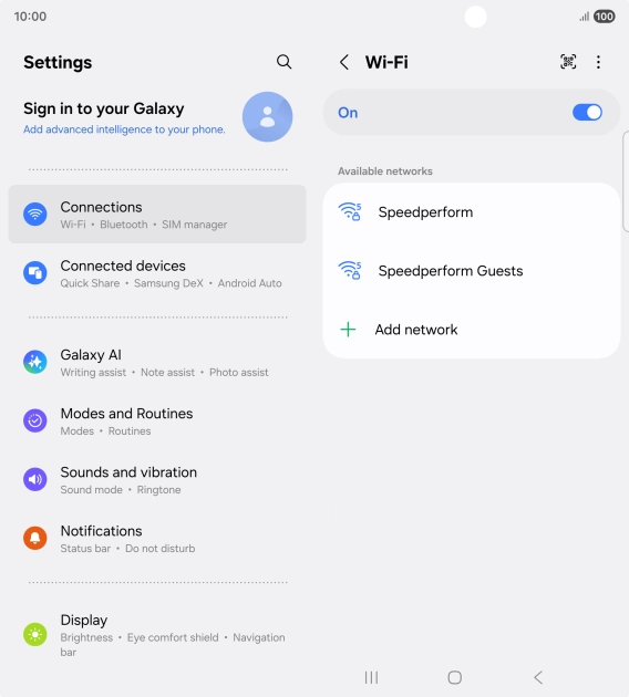 Press the required Wi-Fi network.