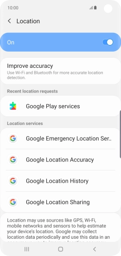 Press Google Location Accuracy.