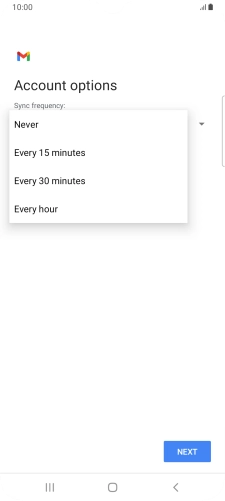 Press the required setting.