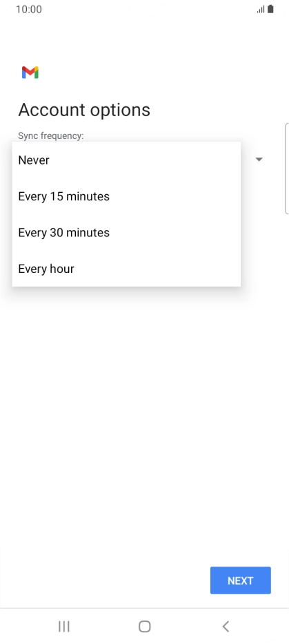 Press the required setting.