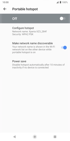 Press Configure hotspot.
