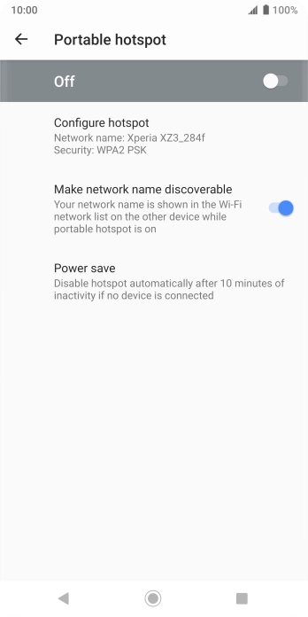 Press Configure hotspot.