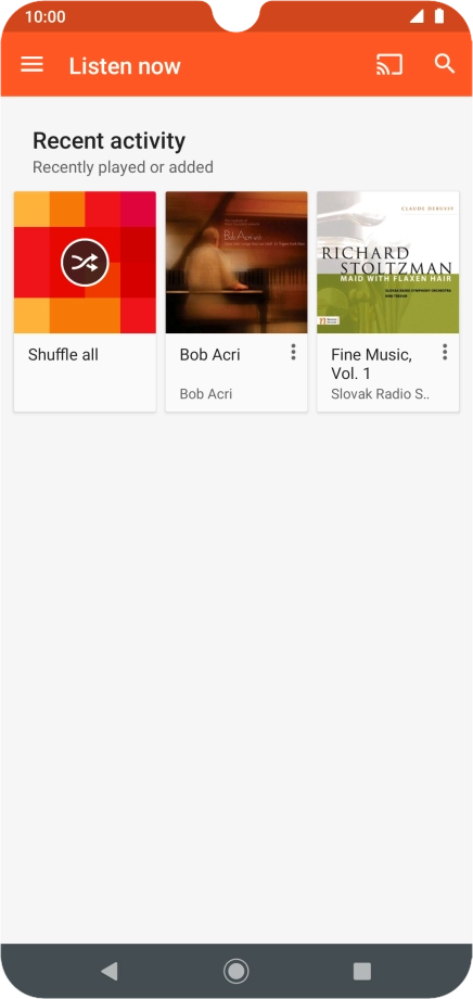 Slide your finger right starting from the left side of the screen.