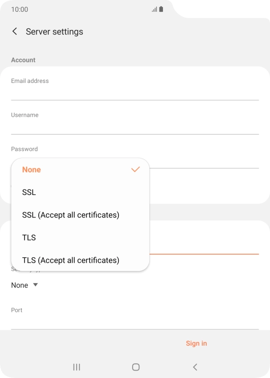 Press None to turn off the function.