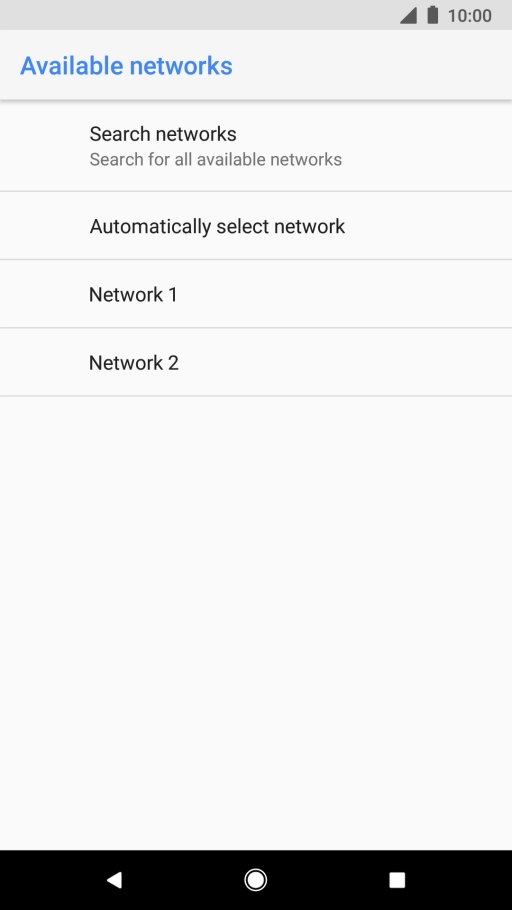 Press the required network.