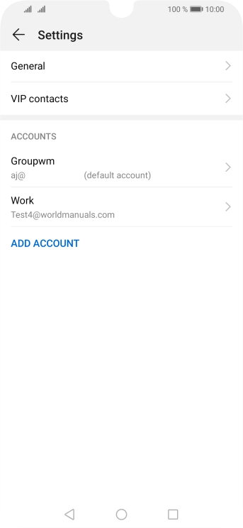 Press the required email account.