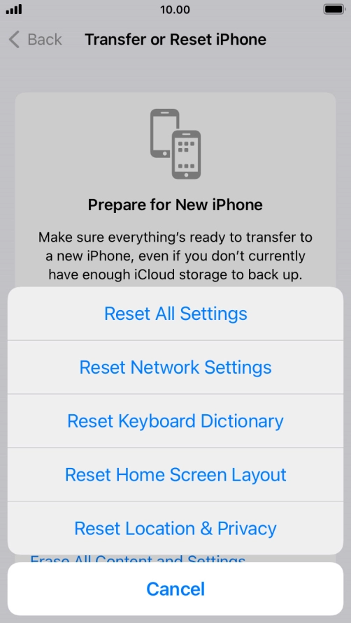 Press Reset All Settings.