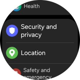 Press Security and privacy.