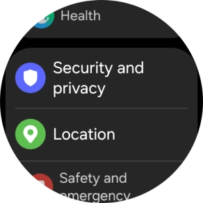 Press Security and privacy.