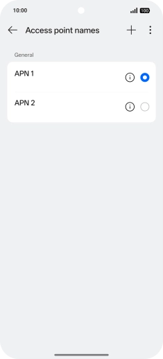 Press the field next to the data connection to activate it.