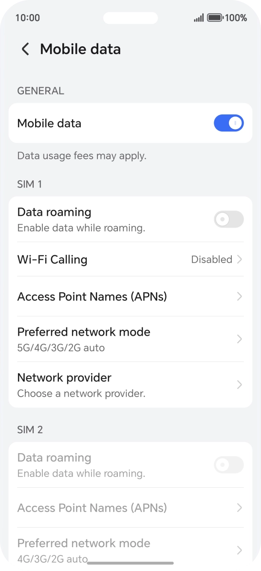 Press Preferred network mode.