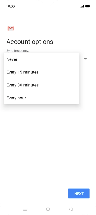 Press the required setting.
