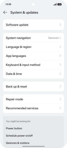 Press Software update. If a new software version is available, it's displayed. Follow the instructions on the screen to update the phone software.