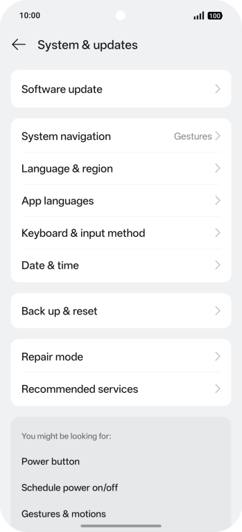 Press Software update. If a new software version is available, it's displayed. Follow the instructions on the screen to update the phone software.
