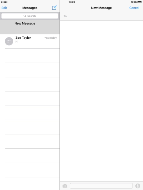Press the search field and key in the first letters of the recipient's name.